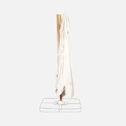 Parasol Déporté Rectangulaire 3x4m, Mât Effet Bois Couleur : Ecru -Maison Meubles hukd3x4wdecru 219f78d4ac91115bdcd3c77292a122c6