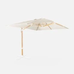 Parasol Déporté Rectangulaire 3x4m, Mât Effet Bois Couleur : Ecru -Maison Meubles hukd3x4wdecru b26af9218ce1a6844ce6c6c1e15a6809