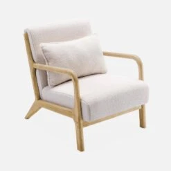 Fauteuil Scandinave En Bois Et Tissu Bouclette -Maison Meubles iacscaboucl 405c4770c5abfc6d8a5fb35b06fb8dee