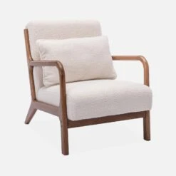 Banquette 2 Places + Fauteuil Bouclette En Bois D'hévéa Teinté Noyer Clair -Maison Meubles iacscalwl1n2bcl 3ed45c25e9ca81a76ff40035507a44f5