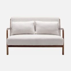 Banquette 2 Places + Fauteuil Bouclette En Bois D'hévéa Teinté Noyer Clair -Maison Meubles iacscalwl1n2bcl a470d3c28e13258be95dcacecd66feab