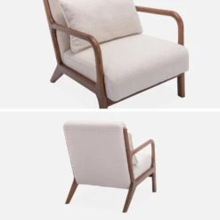 Fauteuil Scandinave Bouclettes Et Bois D'hévéa Teinté Noyer Clair -Maison Meubles iacscalwlboucl 2a33dab70fa33ec7242c72c8b686ea0e