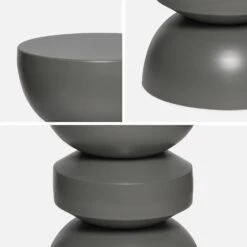 Table D'appoint, Bout De Canapé, Table De Chevet En Métal, Ø32 X H 44,5cm Couleur : Gris Foncé -Maison Meubles iassastbl32gre 569a3640126700758f9d656321754aa7
