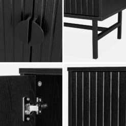 Buffet Effet Bois Rainuré Noir 4 Portes 157,5 Cm -Maison Meubles ibazbuffet ab22c956f21b22e0ac8aec862eedb1b1