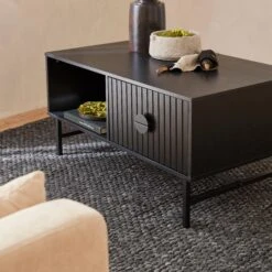 Table Basse Effet Bois Rainuré Noir -Maison Meubles ibazcoftable 0263ab3be5e7908c4d133a2c41643d3c