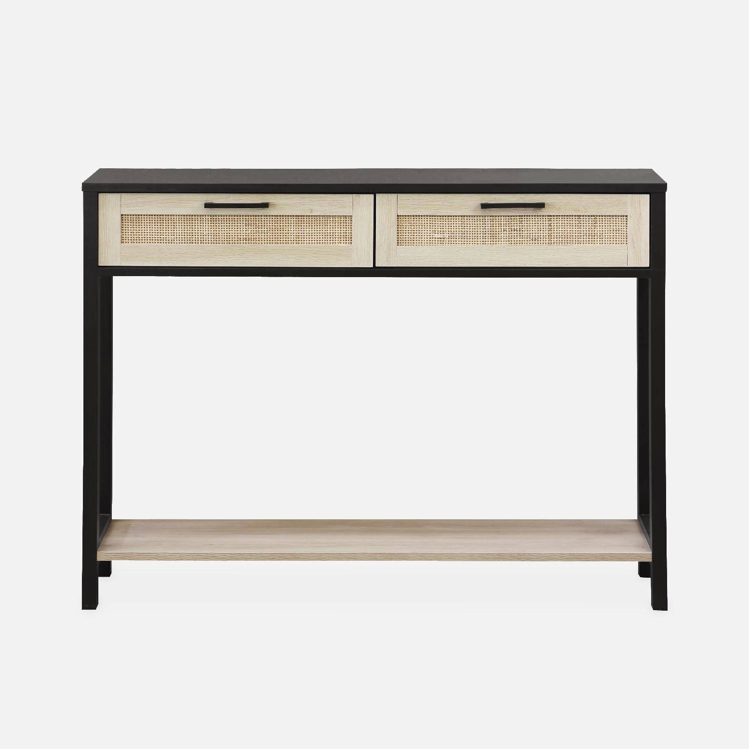 Console Scandinave Effet Bois Et Cannage 4 Console Scandinave Effet Bois Et Cannage – Image 4
