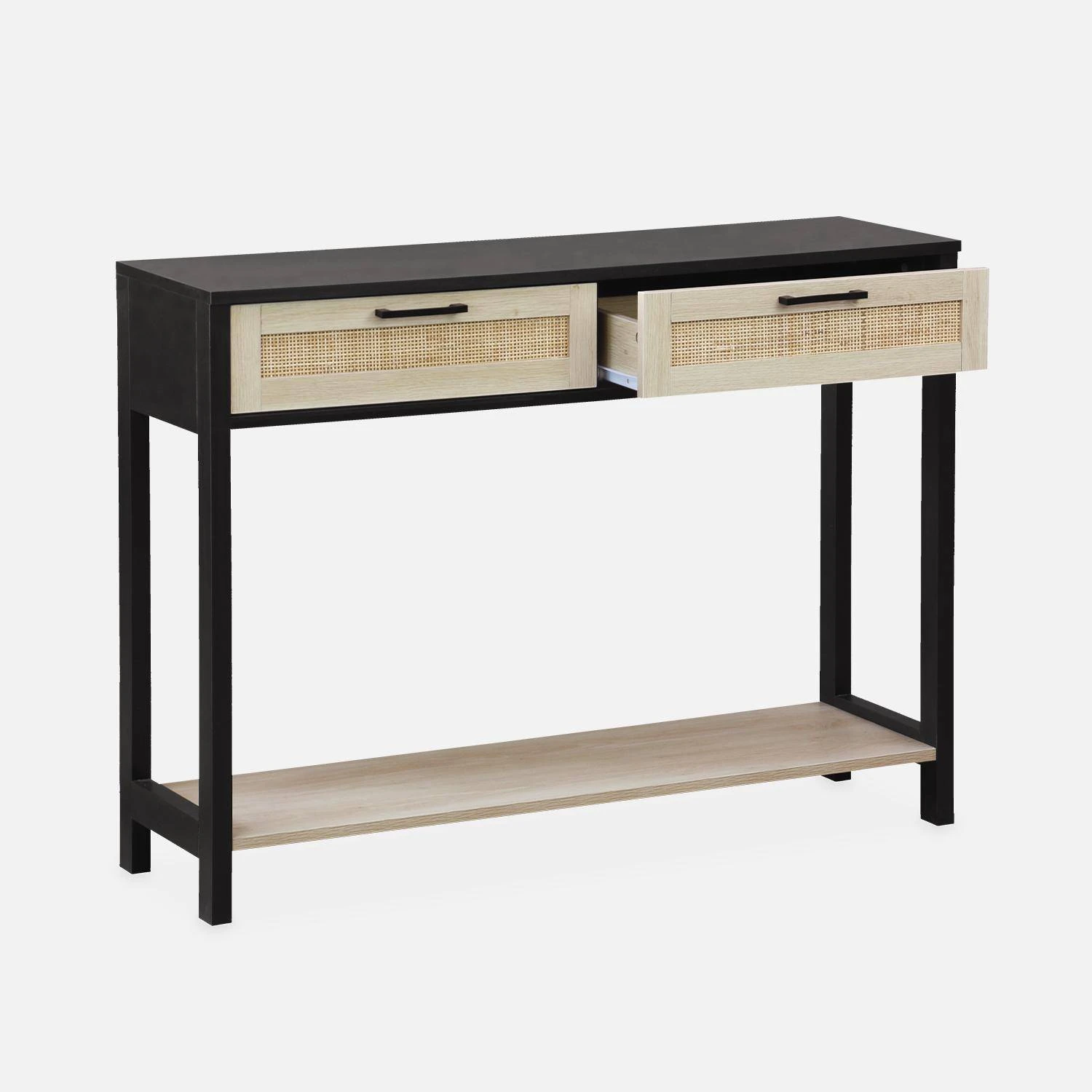 Console Scandinave Effet Bois Et Cannage 5 Console Scandinave Effet Bois Et Cannage – Image 5