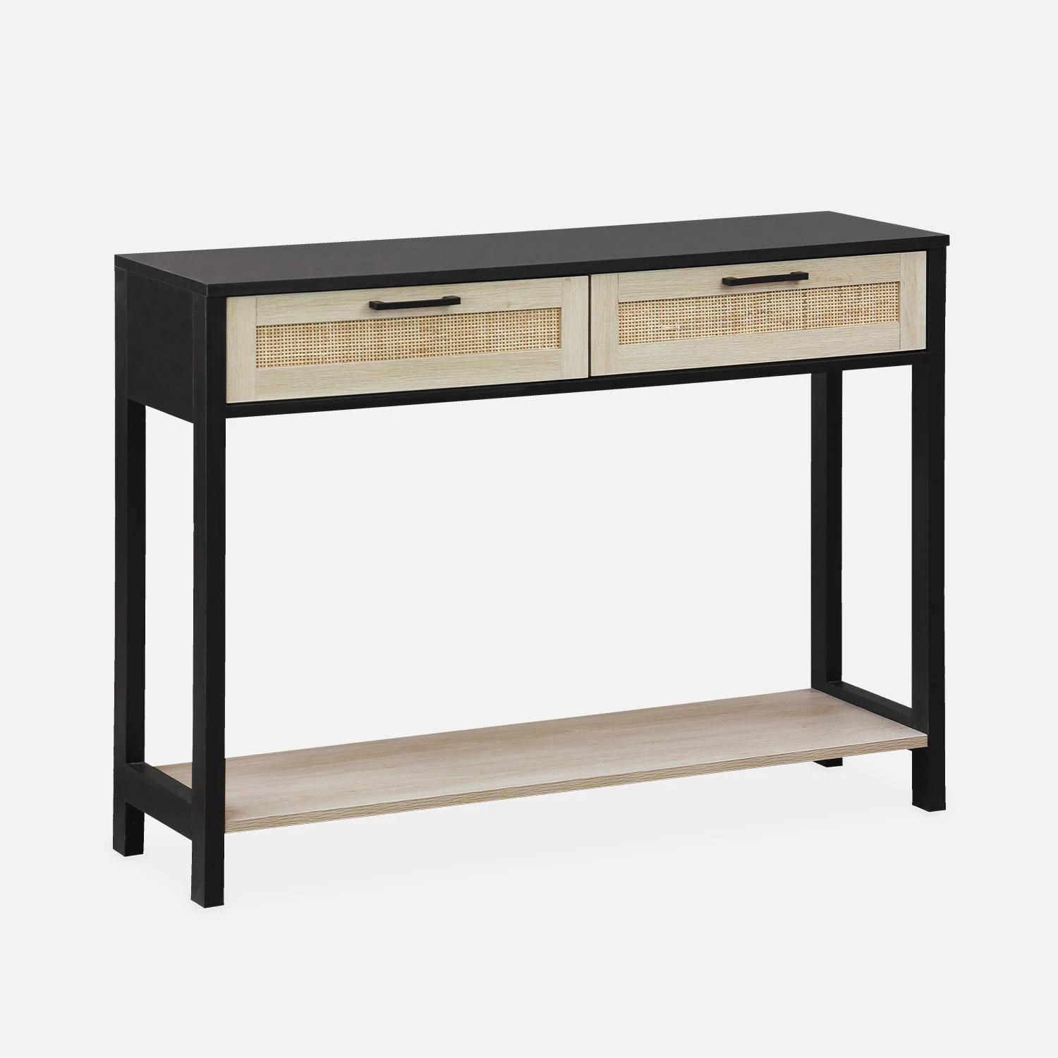 Console Scandinave Effet Bois Et Cannage 3 Console Scandinave Effet Bois Et Cannage – Image 3