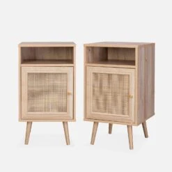 Table De Chevet Scandinave En Cannage (lot De 2) Couleur : Naturel 11 Table De Chevet Scandinave En Cannage (lot De 2) Couleur : Naturel -Maison Meubles ibobesidex2 e5bca008521248e03ed1ed054e9e5c95