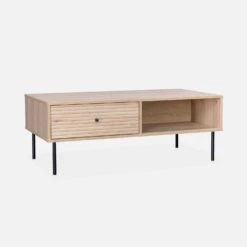 Table Basse Décor Bois Rainuré -Maison Meubles ibragcoftable 3bf7012631f6c80b92c27326c423ba97