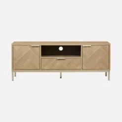 Meuble TV Décor Chevrons Effet Bois 120cm -Maison Meubles ibudtvstand 4f61cffb6eaf49fbad68f748c8c11c60