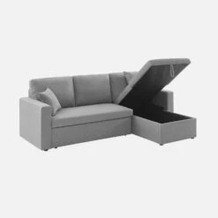 Canapé D'angle Convertible 3 Places Couleur : Gris Clair -Maison Meubles iccsofalg d055d0252e7db39a24a36a8a7f130a17