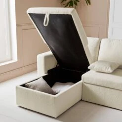 Canapé Panoramique Convertible 4 Places Tissu Bouclette -Maison Meubles icpurbsofabcl b6fd47143a9f149c8d8e844079bf94b3