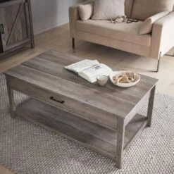 Table Basse Effet Bois, 1 Tiroir -Maison Meubles ictbl110gy f9fb455fcc40ae4ac9b26a4005c1c53c