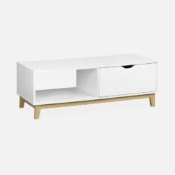 Table Basse Effet Bois Pieds Bois 1 Tiroir -Maison Meubles ifkcoftable c368f82f704d9cbaaabdad5d3bda8b7a