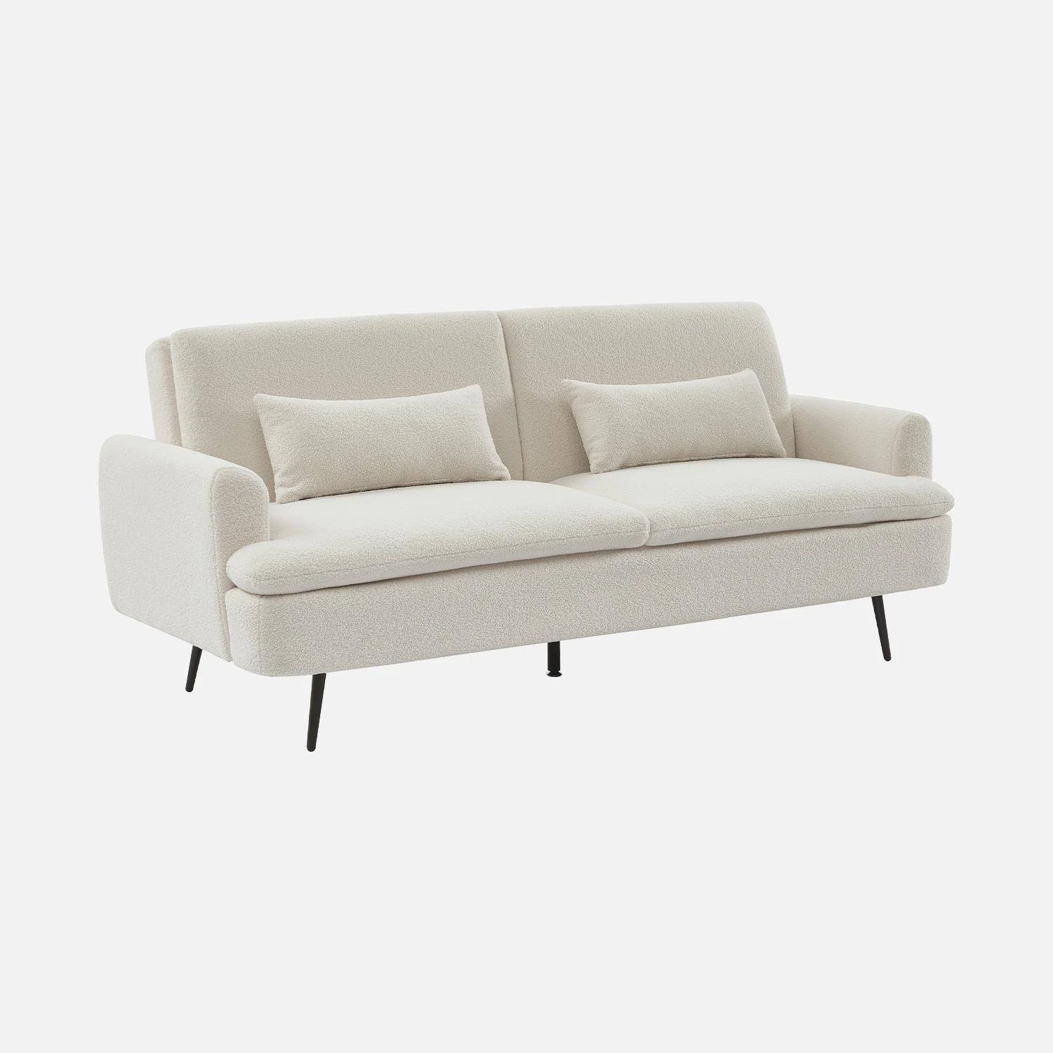 Canapé Convertible 2-3 Places Tissu Bouclette 3 Canapé Convertible 2-3 Places Tissu Bouclette – Image 3