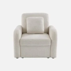 Fauteuil Tissu Bouclette Blanche, Lignes Arrondies -Maison Meubles imlsofa1boucl 45da6efd74b2dbd20c5e773b12875c85