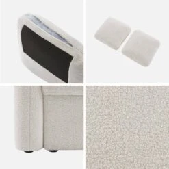 Canapé 2 Places Bouclettes Blanches, Lignes Arrondies -Maison Meubles imlsofa2boucl 77d26f59e16eb9a57e80aaa43450ec65