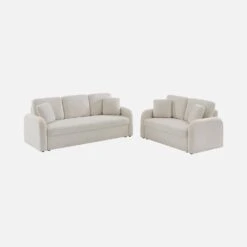 Canapé 2 Places Bouclettes Blanches, Lignes Arrondies -Maison Meubles imlsofa2boucl fe22f50bd43aeef5206ad0d537478a4f