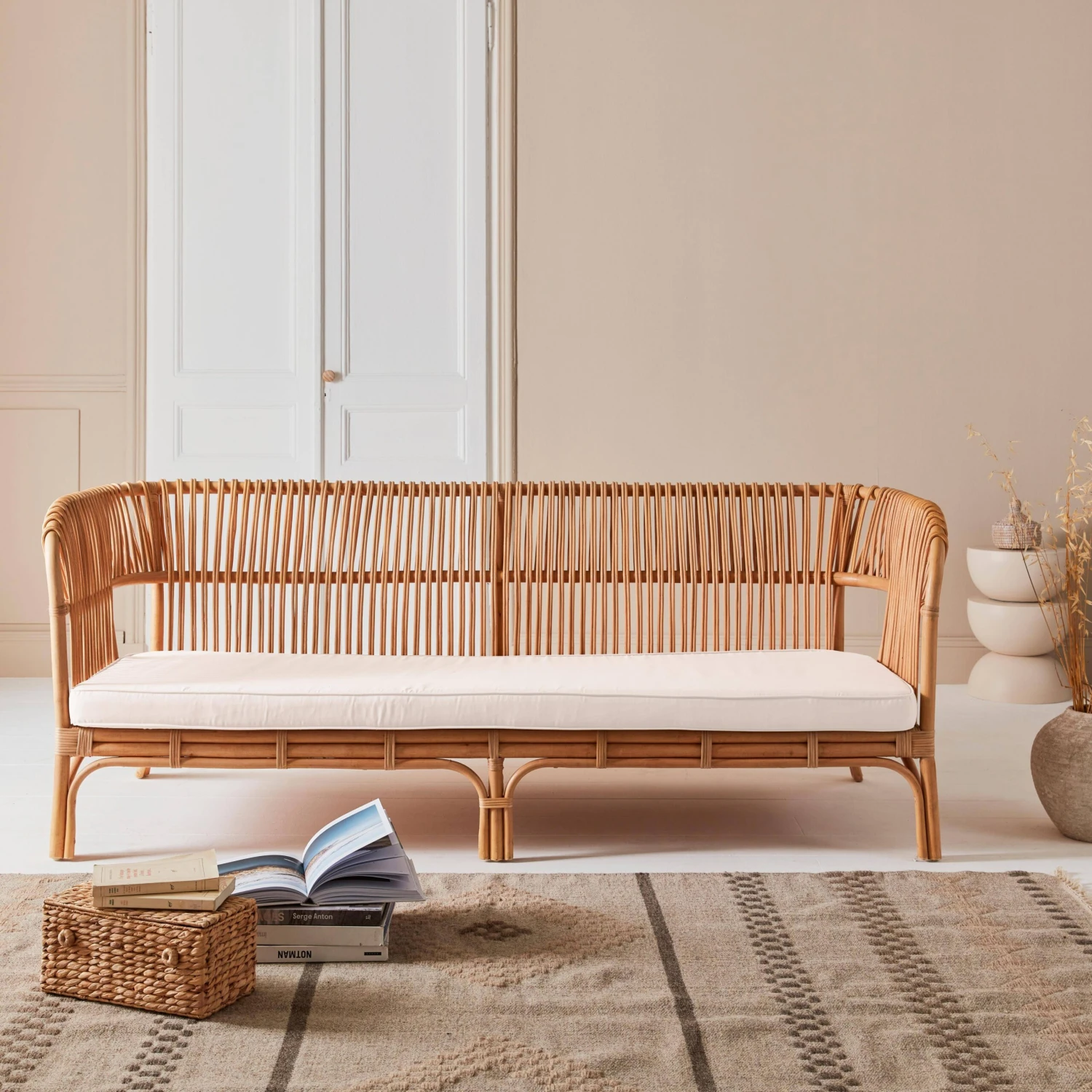 Banquette 3 Places En Rotin 2 Banquette 3 Places En Rotin – Image 2