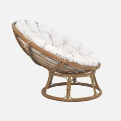 Fauteuil Papasan En Rotin Avec Coussin Ø113cm -Maison Meubles ipalchr113nat 47a117a9b1217f46c40466cfc19e891d