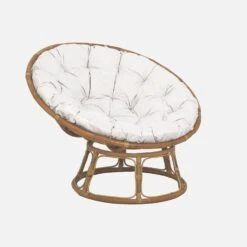 Fauteuil Papasan En Rotin Avec Coussin Ø113cm -Maison Meubles ipalchr113nat d2fa937f7ae3f99fae9f252888a9a22e