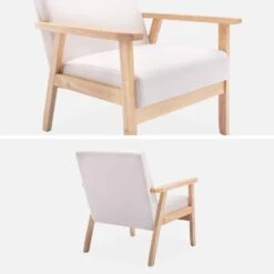 Fauteuil Scandinave Bois Et Tissu Couleur : Crème -Maison Meubles iskacls1bg 04a28fcf6bf06a6e67b1e72b433fe879