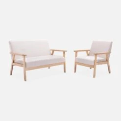 Fauteuil Scandinave Bois Et Tissu Couleur : Crème -Maison Meubles iskacls1bg 4d26cdad6bce01281500344fcb4e8b55