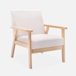 Fauteuil Scandinave Bois Et Tissu Couleur : Crème -Maison Meubles iskacls1bg aebec844a7c296698cd5c2a0b59c9588
