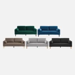 Canapé 3 Places Velours, Pieds Bois D'hévéa Couleur : Vert Anglais -Maison Meubles isof3vvdg b2534041b2e64a80e7185ed0b2ef5826