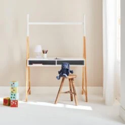 Bureau Tipi Enfant Avec Casiers Couleur : Blanc