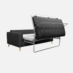 Canapé Lit Convertible 3 Places Avec Matelas 12cm - Fabriqué En France Couleur : Anthracite -Maison Meubles itlsbedsofaat 2d692072b05624b5c842bea4056cda77