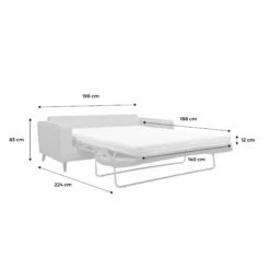 Canapé Lit Convertible 3 Places Avec Matelas 12cm - Fabriqué En France Couleur : Anthracite -Maison Meubles itlsbedsofaat 6f8ab69bacf40db61a46da888155bc6c