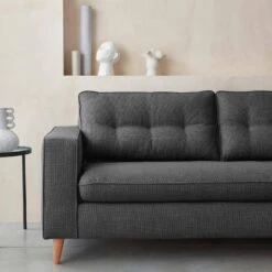 Canapé Lit Convertible 3 Places Avec Matelas 12cm - Fabriqué En France Couleur : Anthracite -Maison Meubles itlsbedsofaat e1a6fa154f5f44c4a04815abdc7d0ac5