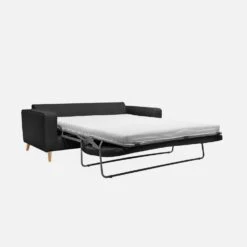 Canapé Lit Convertible 3 Places Avec Matelas 12cm - Fabriqué En France Couleur : Anthracite -Maison Meubles itlsbedsofaat e4f20113672a0c4c16ffc6a1c2e065d2