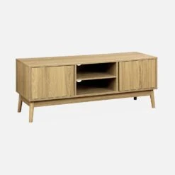 Meuble TV Effet Bois 2 Portes 120 Cm -Maison Meubles iwdtvstand 9ee0bb3b55d6a7364e36cc7d8de17bda
