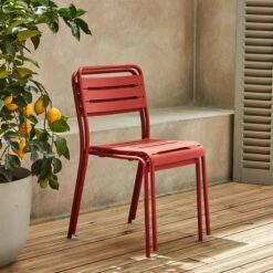 Chaise De Jardin En Acier (lot De 2) Couleur : Terracotta -Maison Meubles mtchrx2tc 02bec222dc75d5d4d0f965dc26b80768