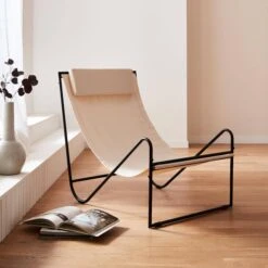 Fauteuil Relax En Toile, Structure Métal -Maison Meubles mtrlxkdecru 0c5fb173407481f3a957f00107dec44e