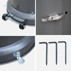 Lot De 2 Parasols Chauffants Gaz 12,5kW Couleur : Gris -Maison Meubles pc1204gyx2 9c809414e8c3b674581d53477aa0f539