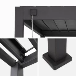 Pergola Bioclimatique Aluminium 3x4 Et Lot De 3 Persiennes 130cm -Maison Meubles pgbc3x4p130x3at bfb2a0d9f0d1f02f69885dee36673e95