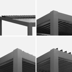 Pergola Bioclimatique, Aluminium Et Acier, 3x3 M, Lames Orientables -Maison Meubles pgbcslc3x3at e78af7d0cb95c7cdc50da004704a1737
