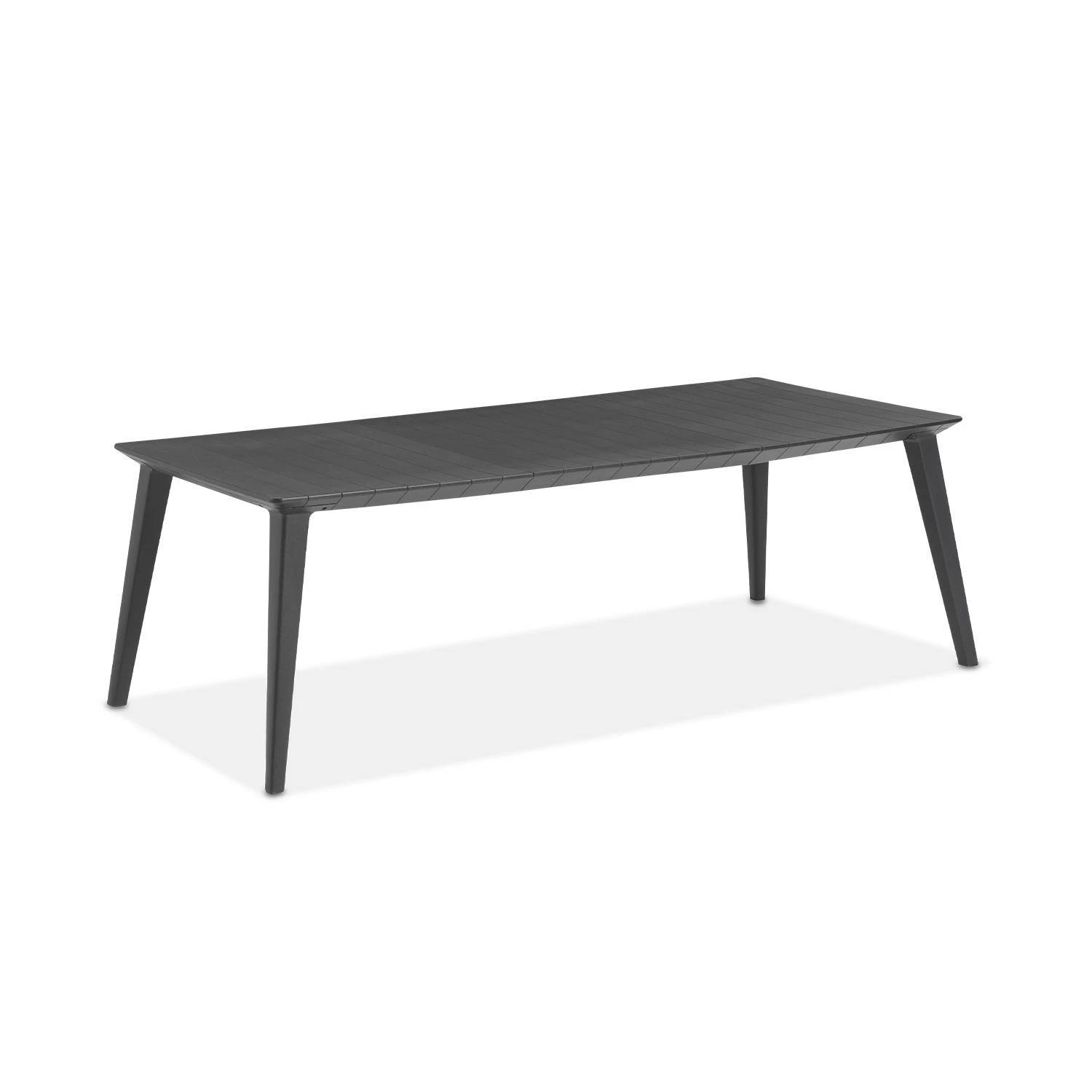 Table De Jardin Résine + 8 Chaises Empilables Couleur : Graphite 2 Table De Jardin Résine + 8 Chaises Empilables Couleur : Graphite – Image 2