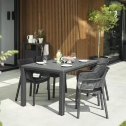 Table De Jardin Résine De Synthèse 4 à 6 Places -Maison Meubles plktbl150bk 2a6ba838aa80e4b40c311ea37cb744ae