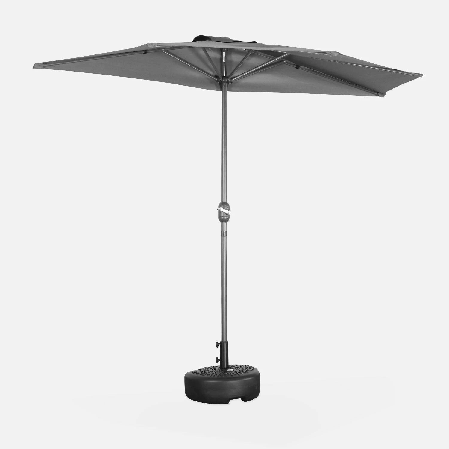 Demi-parasol Pour Balcon 2.5m Couleur : Gris 1 Demi-parasol Pour Balcon 2.5m Couleur : Gris
