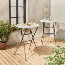 Table Mange Debout Pliable (lot De 2)