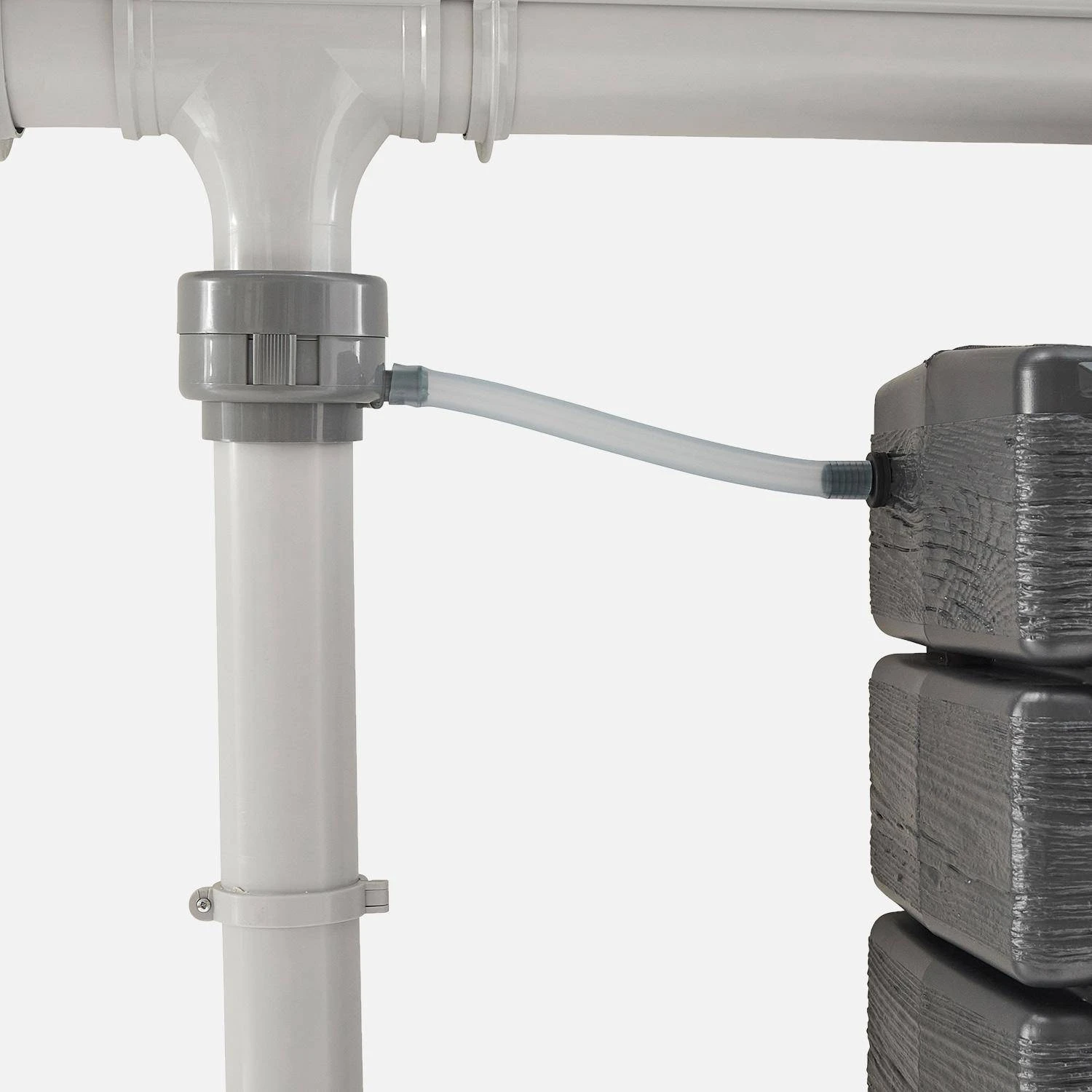 Kit De Raccord Au Chéneau Pour Récupérateur D'eau Couleur : Gris 2 Kit De Raccord Au Chéneau Pour Récupérateur D'eau Couleur : Gris – Image 2