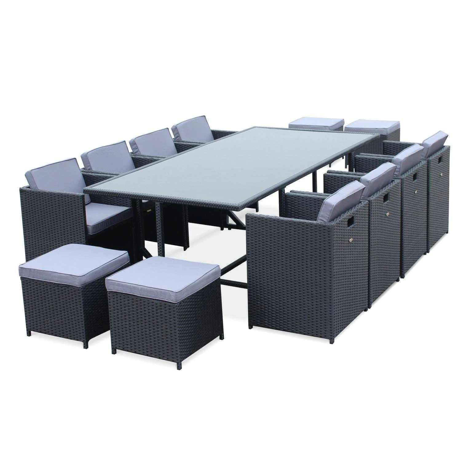 Table De Jardin Vasto 12 Et Sa Housse Couleur : Noir / Gris 2 Table De Jardin Vasto 12 Et Sa Housse Couleur : Noir / Gris – Image 2