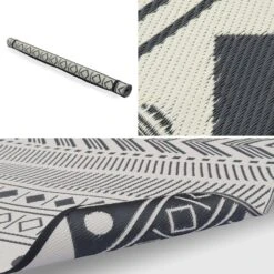 Tapis Extérieur Rectangulaire Motif Ethnique Noir/beige -Maison Meubles tapis d exterieur 180x120cm bamako rectangulaire motif ethnique noir beige jacquard reversible indoor outdoor 9270981471ac8c2b8233b5253dda8c9d
