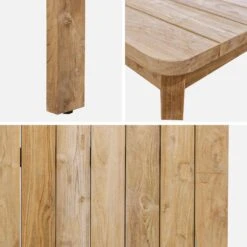 Table à Manger En Teck Recyclé 220cm + 6 Chaises Et 2 Fauteuils En Rotin Couleur : Noir -Maison Meubles tk220r8bk 226f45dea8da9954e22e0cdbe11a3d38