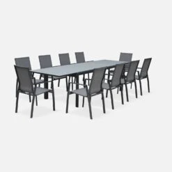 Lot De 4 Fauteuils De Jardin Aluminium - Washington Couleur : Anthracite / Gris Foncé -Maison Meubles txarmx4co 752f11ede629b4935878e2c22f1a045d